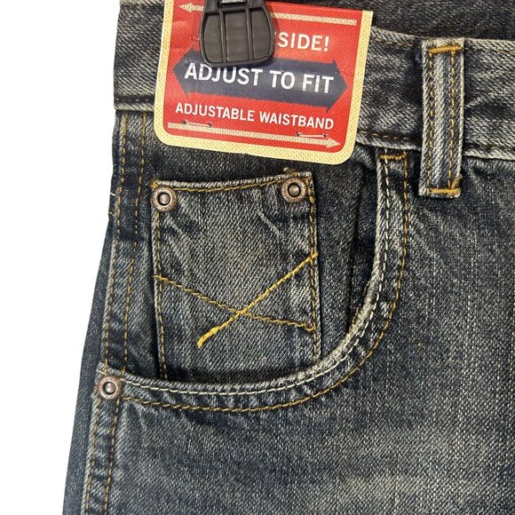 Wrangler Jeans Boys Loose Fit Dark Wash Adjustable Waistband Pants Size 10 - Picture 3 of 13